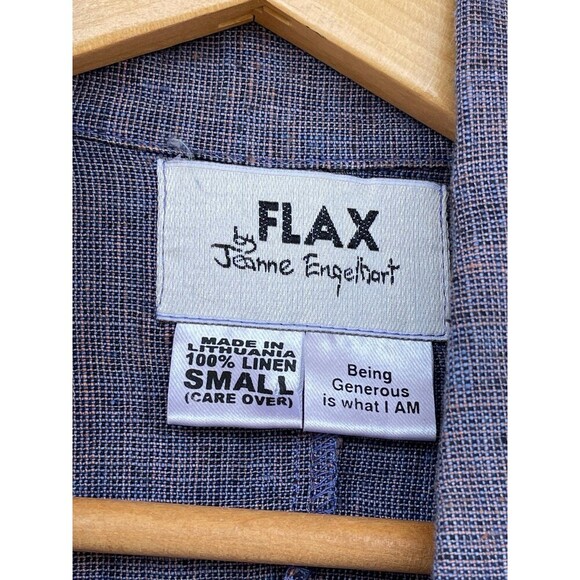 Flax By Jeanne Engelhart 100% Linen Textured Full Zip Up size small - Picture 4 of 7